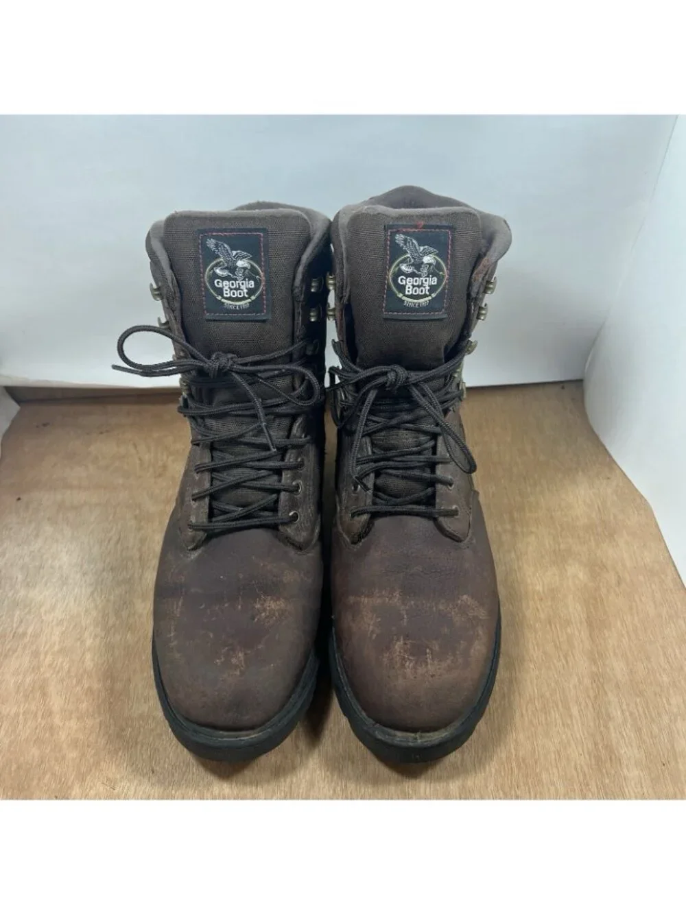 Georgia Boots Homeland Work Boots Men's Size 9.5 Waterproof Brown Leather G108